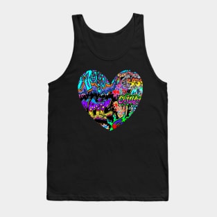 Heart Valentine Graffiti 7 Tank Top